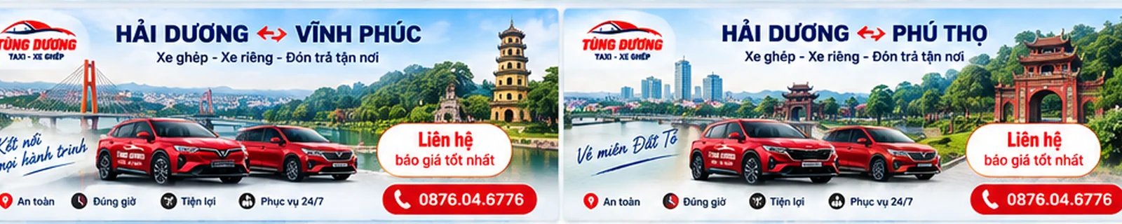 Banner tuyến xe Taxi - Xe Ghép Tùng Dương